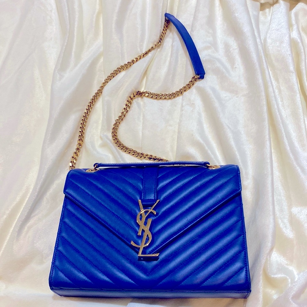 YSL classic monogram envelope bag Matelasse chevron leather bag